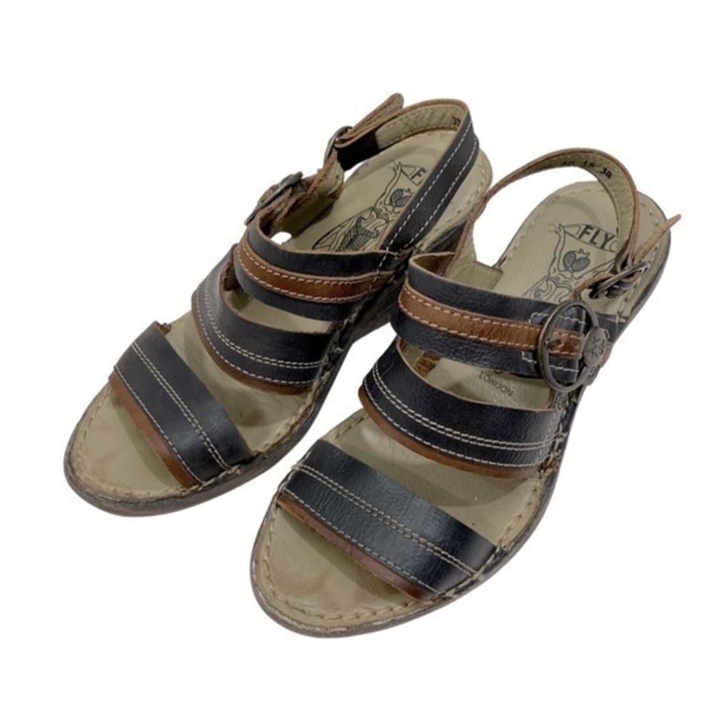 Fly London Sebta Open Toe Leather Sandal Size 38
